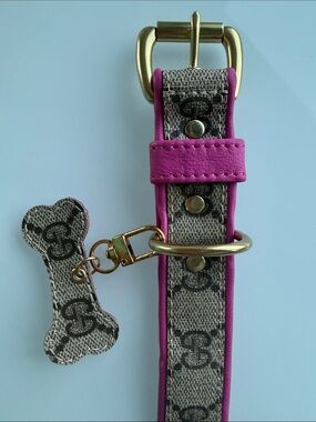 Authentic Upcycled Gucci Dog Collar Medium - never used